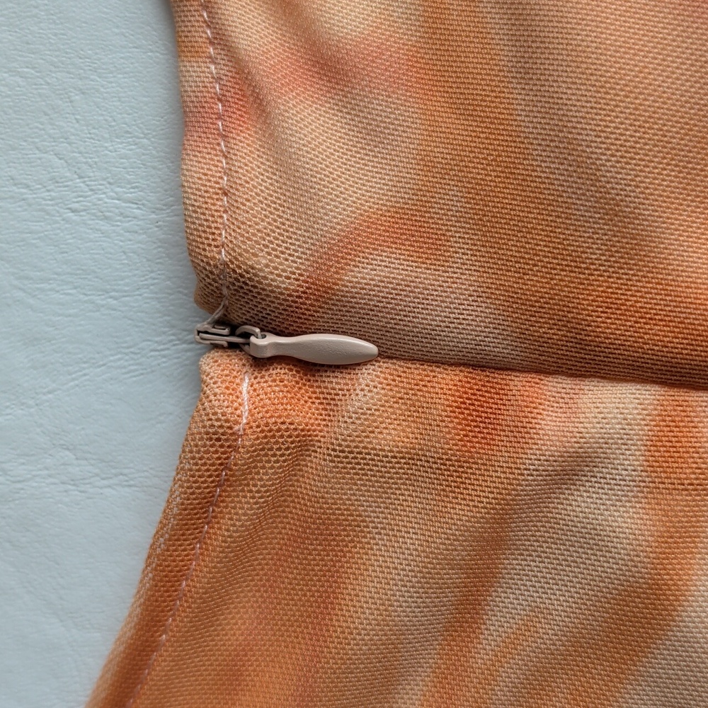 Revolve x House of Harlow 1960 Dress Ruched Maxi Sleeveless Orange Women's Sz L - Picture 6 of 11